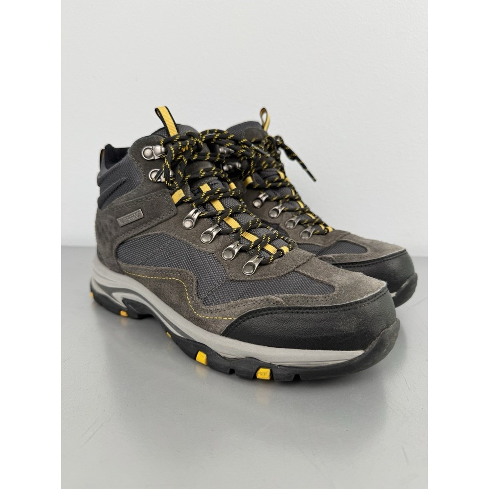 Skechers Trego Pacifico Hiking Boots Mens 8 Memory Foam Gray Yellow Waterproof